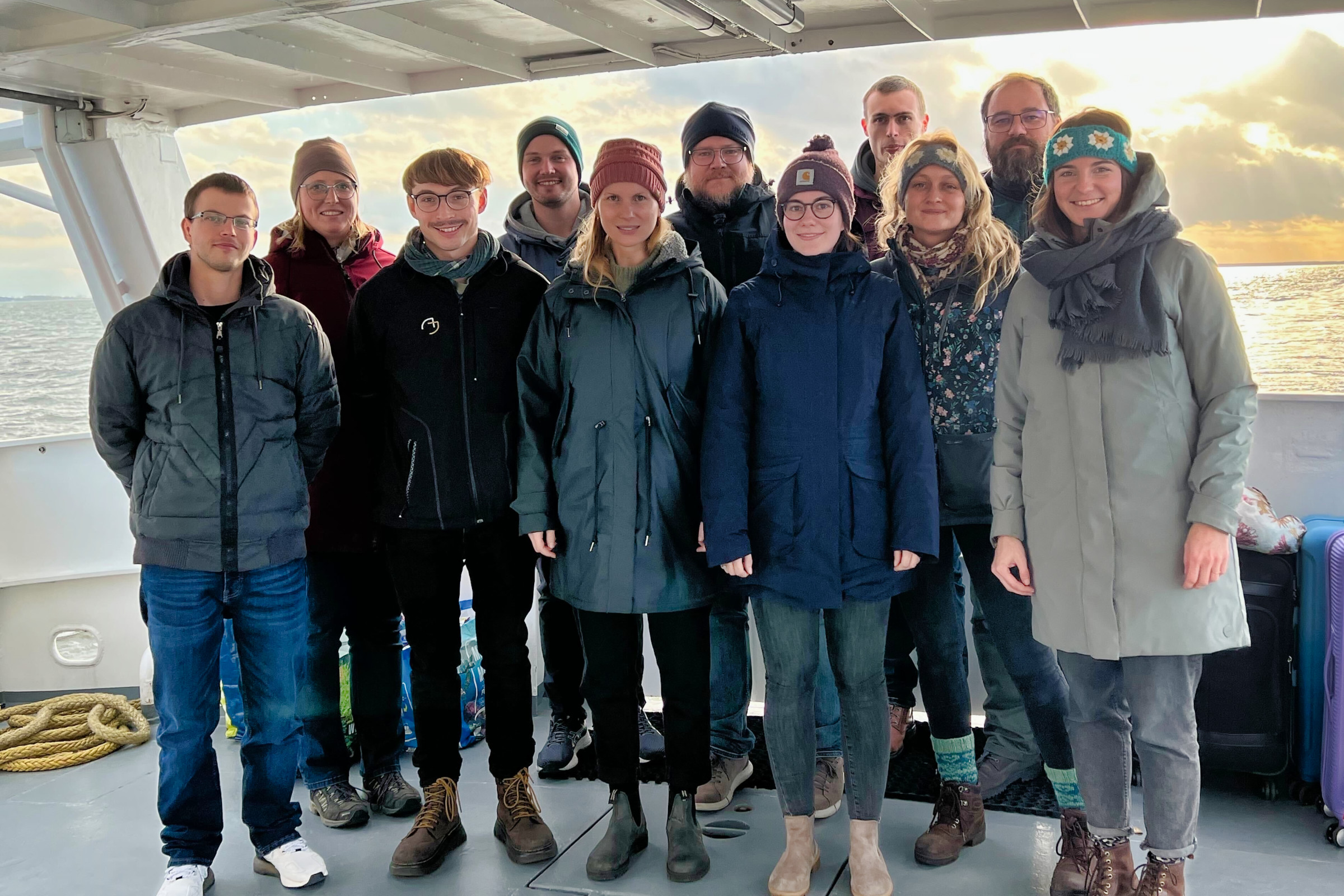 Group photo on the ferry to Hiddensee